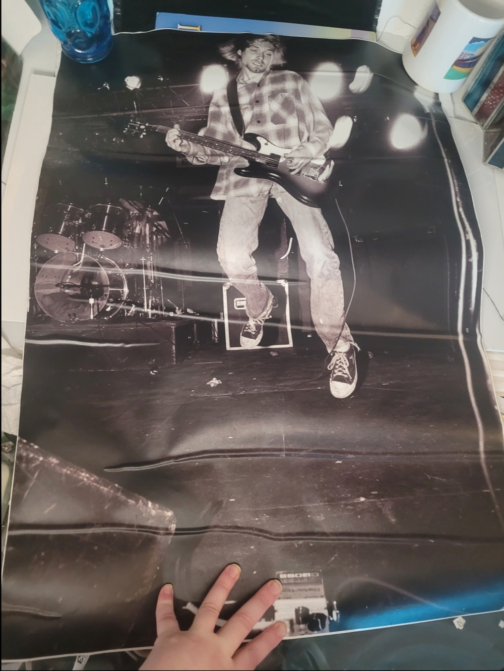 27"L Peel & Stick Kurt Cobain NIRVAVA 1994 Print Wall Sticker New! - Picture 3 of 5